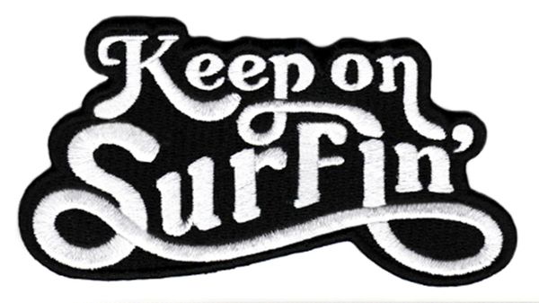 Vintage Style 70's 80's Hawaii California Surf Surfing "Keep on Surfin'" Patch 11cm Applique