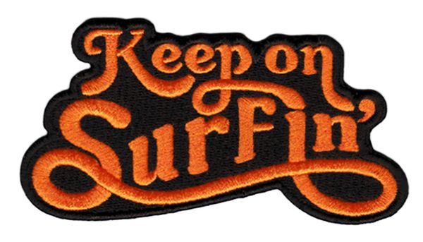 Vintage Style 70's 80's Hawaii California Surf Surfing "Keep on Surfin'" Patch 11cm Applique