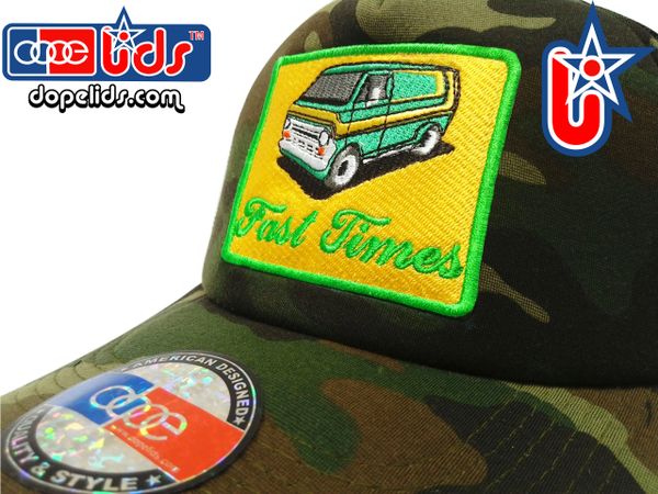 smartpatches Truckers Vintage 70's Custom Van Trucker Hat Curved Bill (Camo)