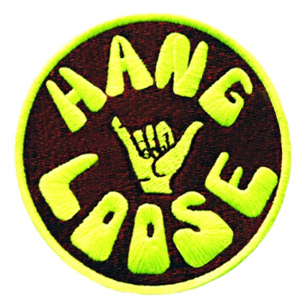 Vintage Style 70's 80's Hawaii Surf Surfing "Hang Loose" Patch 8cm