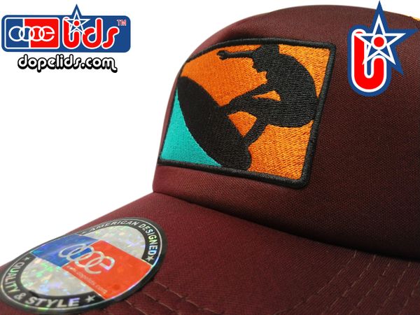 smartpatches Truckers "Sunny Surfer" Trucker Hat Curved Bill (Cinnamon & Orange)