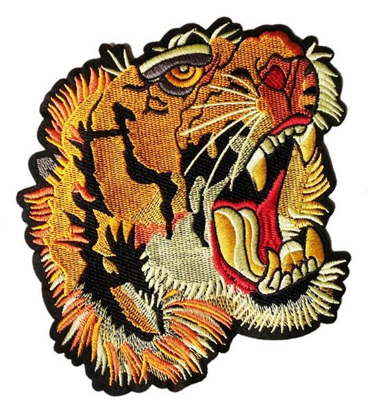 Cool Tattoo Style Roaring Tiger Patch XXL Extra Large 19cm
