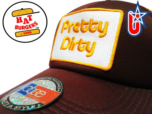 smARTpatches Truckers Vintage Style "Pretty Dirty" Trucker Hat (Orange/Brown)