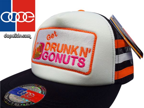 smartpatches "Get Drunk n' Gonuts" Vintage Style Trucker Hat