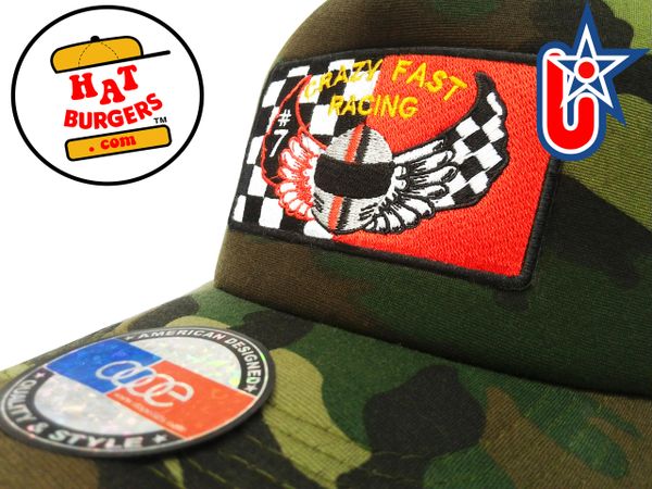 smARTpatches Truckers "Crazy Fast Racing" Vintage Trucker Hat