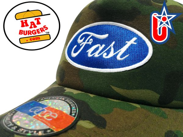 smARTpatches Truckers "Fast" Racing Trucker Hat Curved Bill (Camo)