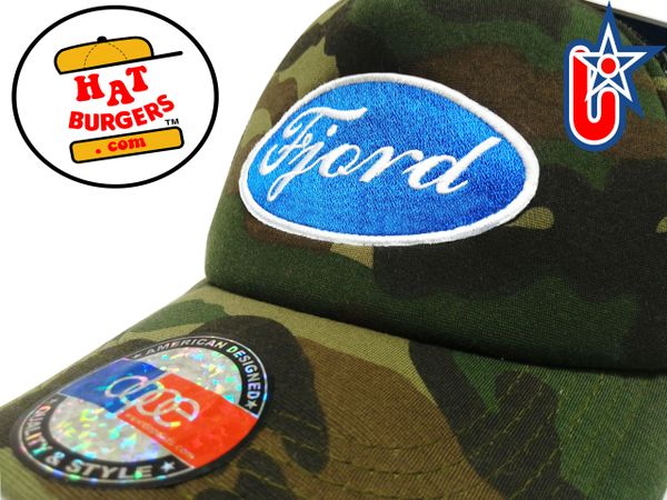 smARTpatches Truckers "Fjord" Racing Trucker Hat Curved Bill Norway Finland(Camo)