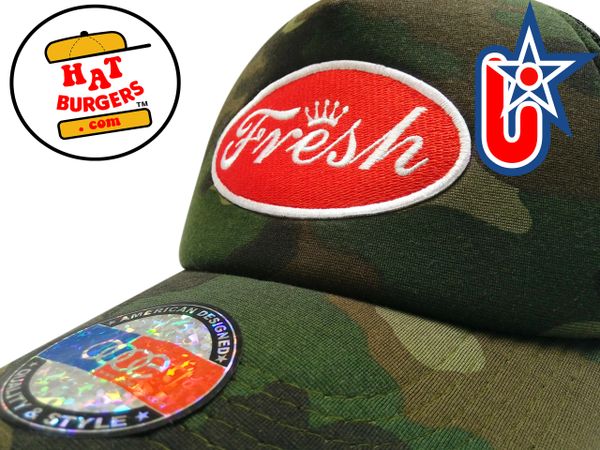 smARTpatches Truckers "Fresh" Trucker Hat Curved Bill DJ Hip Hop (Camo)