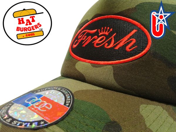 smARTpatches Truckers "Fresh" Trucker Hat Curved Bill DJ Hip Hop (Camo)