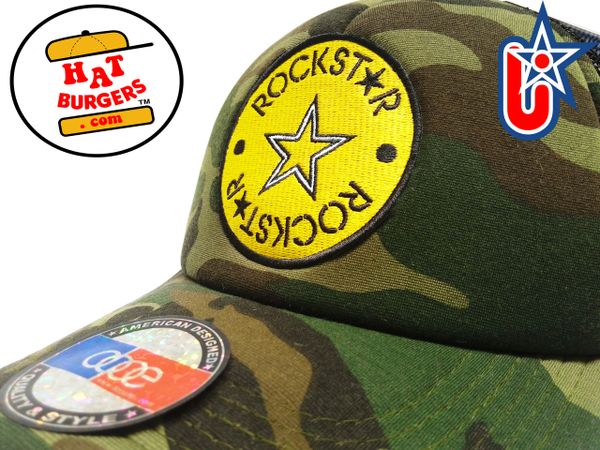 smARTpatches Truckers Rock Star Trucker Hat Curved Bill (Camo)