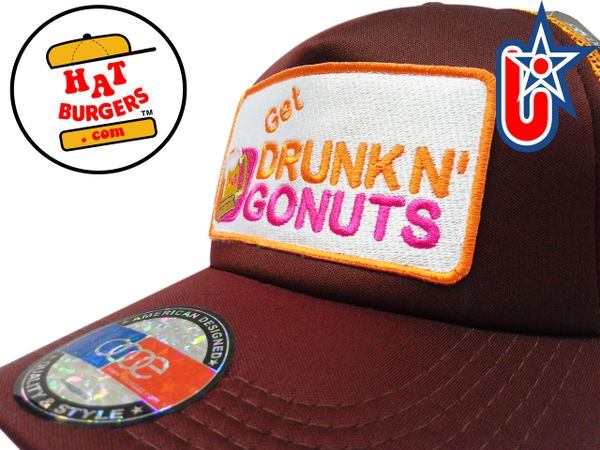 smARTpatches Truckers Party Drinking Trucker Hat Curved Bill (Cinnamon & Orange)