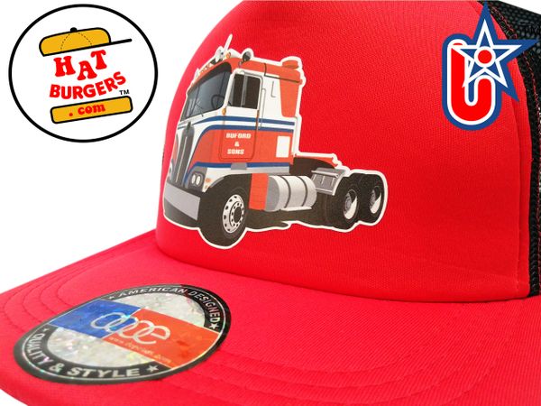 smARTpatches Truckers Semi Big Rig Trucker Hat (Red & Black)