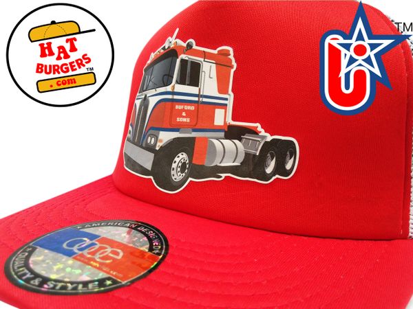 smARTpatches Truckers Semi Big Rig Trucker Hat (Red & White)