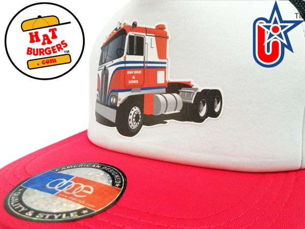 smARTpatches Truckers Semi Big Rig Trucker Hat (Red, Black & White)