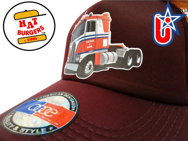 smARTpatches Truckers Semi Big Rig Trucker Hat Curved Bill (Orange & Cinnamon)