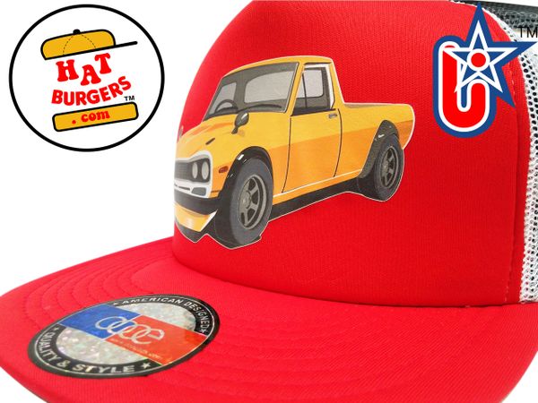 smARTpatches Truckers 70's Pickup Truck Trucker Hat (Red & White)