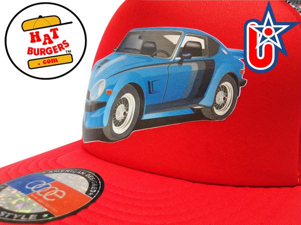 smARTpatches Truckers 70's Sports Car Trucker Hat (Red & White)