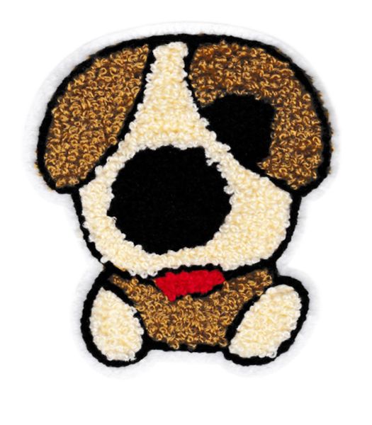 Large Cute 10.5cm Chenille Puppy Dog Patch Applique