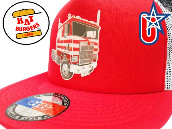 smARTpatches Truckers Semi Big Rig Trucker Hat (Red & White)