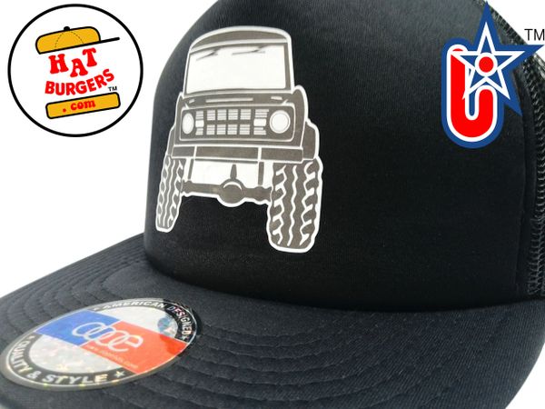 smARTpatches Truckers 70's Muscle Car Hot Rod Truck Trucker Hat (Solid Black)