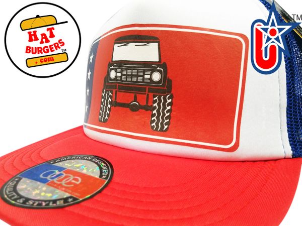 smARTpatches Truckers 80's Muscle Car Hot Rod 4 x 4 Truck Trucker Hat (Green Car, Bandana)