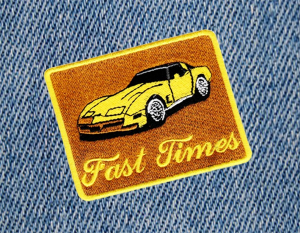 Fast Times Vintage Corvette Car Patch 8.5cm