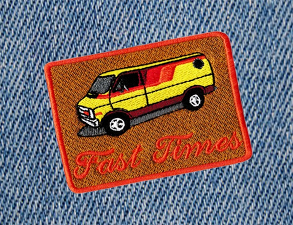 Fast Times Vintage Custom Van Shaggin' Wagon Patch 8.5cm