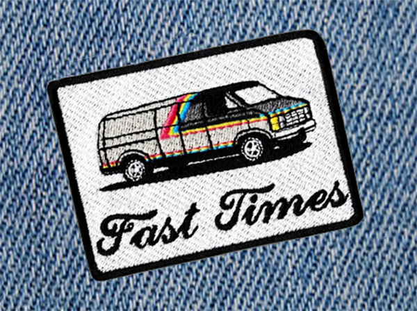 Fast Times Vintage 70's Custom Van Shaggin' Wagon Patch 8.5cm