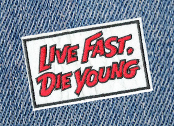 Live Fast Die Young Patch Vintage Style 10cm