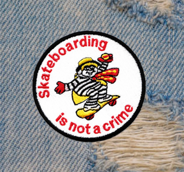 Skateboarding Is Not A Crime Skater Skateboarding Patch 8cm / 3.2 inch