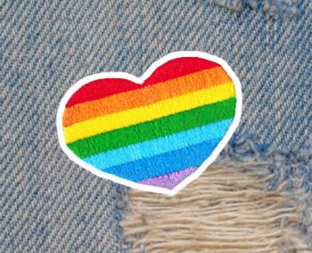 Fabulous LGBT Gay Lesbian Heart Patch 5.5cm