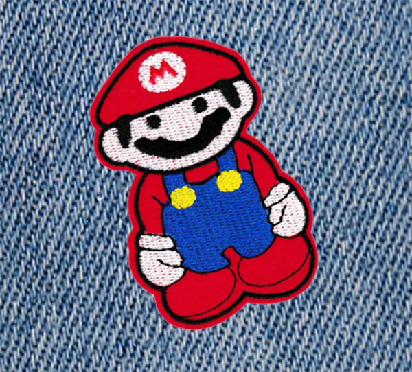 Cool 80's Style Mario Patch 10cm Applique