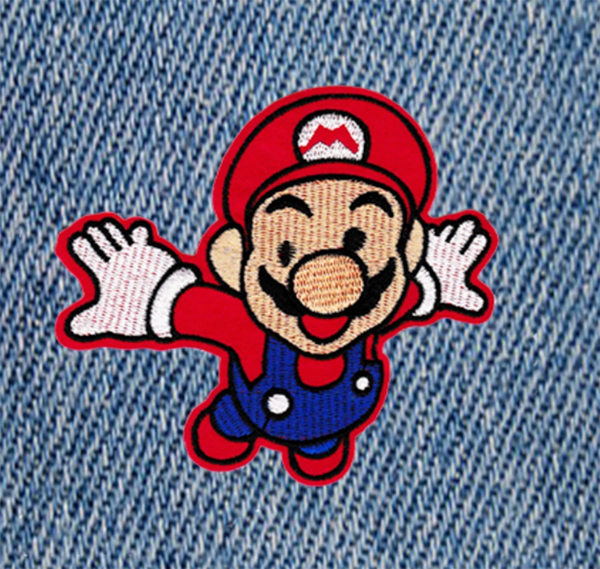 Cool 80's Style Mario Patch 12cm Applique