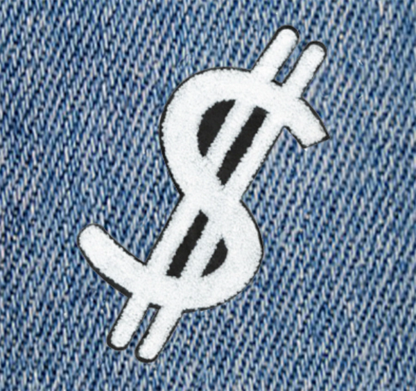 Cool Money Dollar Patch Sign Symbol Patch XXL Extra Large 27cm Applique