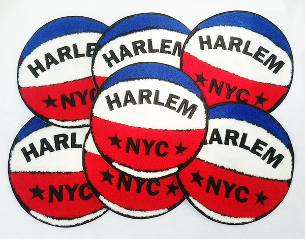Cool Vintage Style Chenille Basketball Patch Harlem NYC 15cm Applique