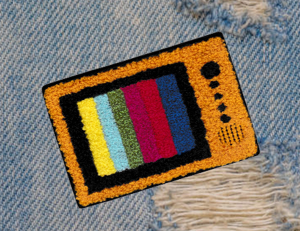 Cool Vintage Style Chenille TV Patch 12.5cm Applique