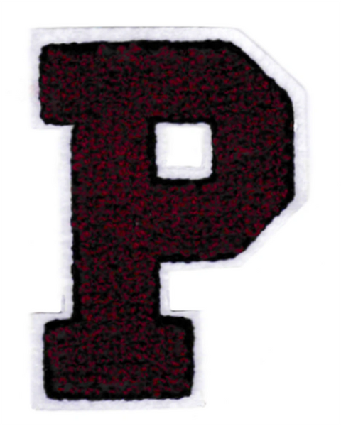 Chenille Dark Red Letter P Patch 9.5cm