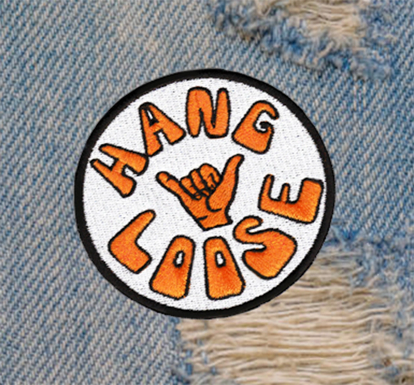 Vintage Style 70's 80's Hawaii Surf Surfing "Hang Loose" Patch 8cm