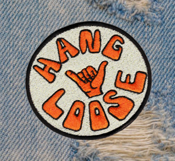 Vintage Style 70's 80's Hawaii Surf Surfing "Hang Loose" Patch 8cm