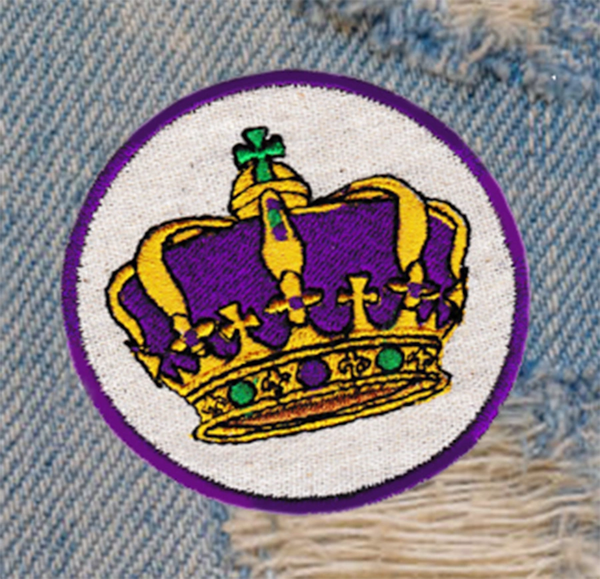Cool Purple Royal Crown Patch King Queen 7.5cm Applique