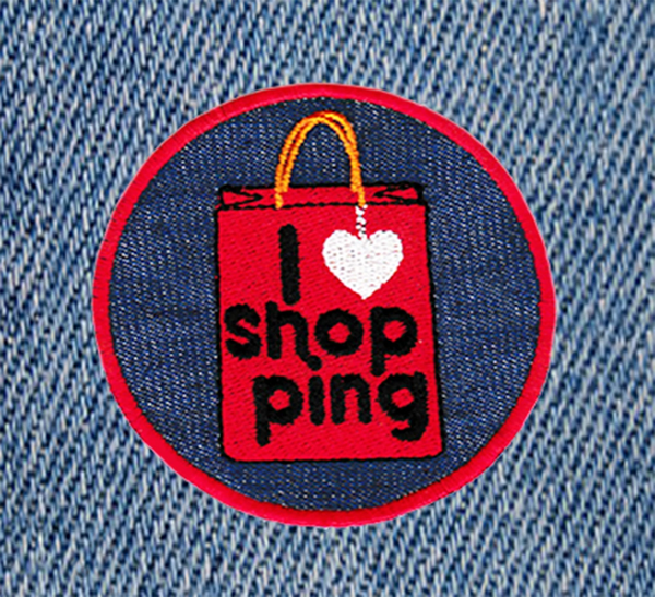 Cute I Love Shopping Patch 7.5cm Applique