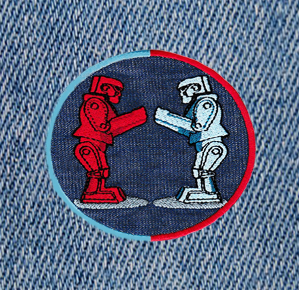 Cool Boxing Robots Patch 9cm Applique