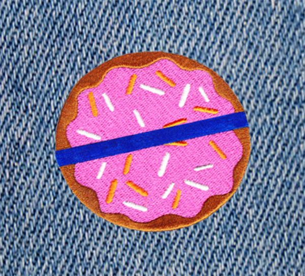 Police Blue Lives Matter BLM Donut Patch 7.5cm Applique