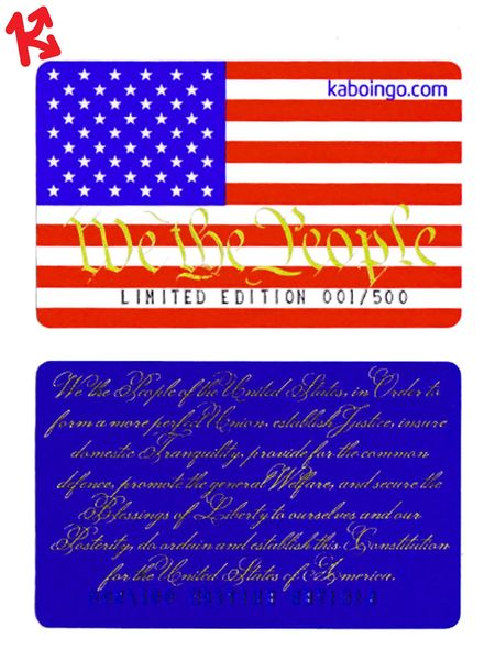 Educational US Constitution Preamble Kaboingo Card Limited Edition/500