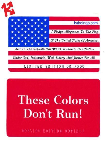 USA Pledge of Allegiance Kaboingo Card Limited Edition/500