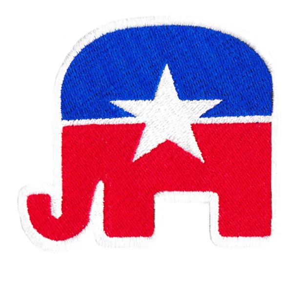 Cute Political Elephant Patch 8cm Applique