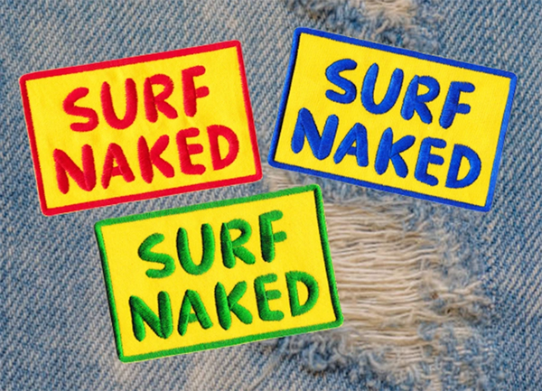 Vintage Style Surfing Surfer Surf Naked Beach Patch 10.5cm