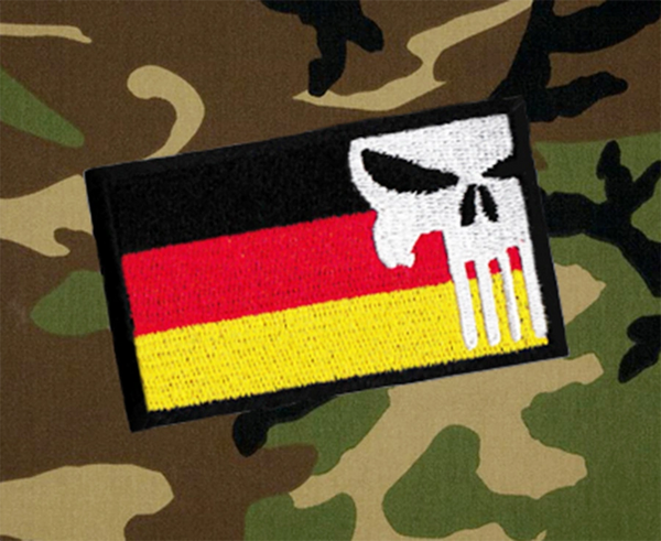 Cool German Flag Military Custom Skull Patch Applique 7cm Germany