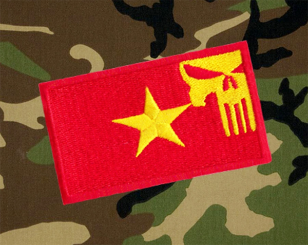 Cool Vietnam Flag Military Custom Skull Patch Applique 7cm