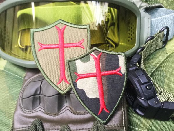 Cool Knights Templar Tactical Morale Patch Applique 7.5cm